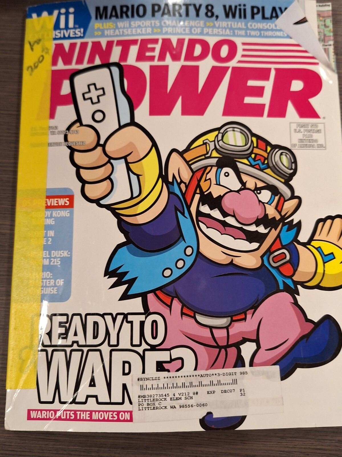 Nintendo Power Volume 212 February 2007 Wario Ware Cover w/Attach Pokemon Comic