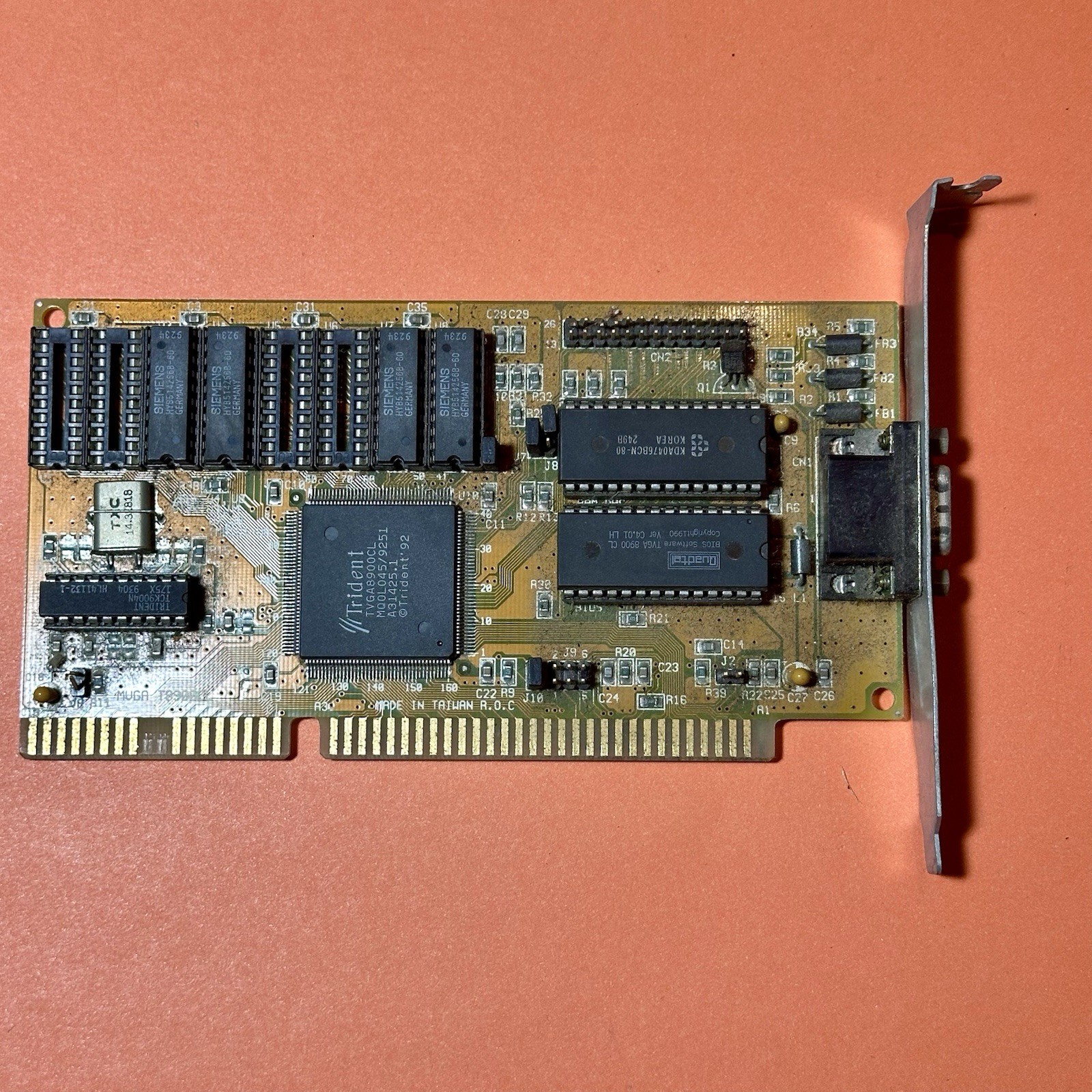 Vintage Trident TVGA8900CL ISA Video Card - Working