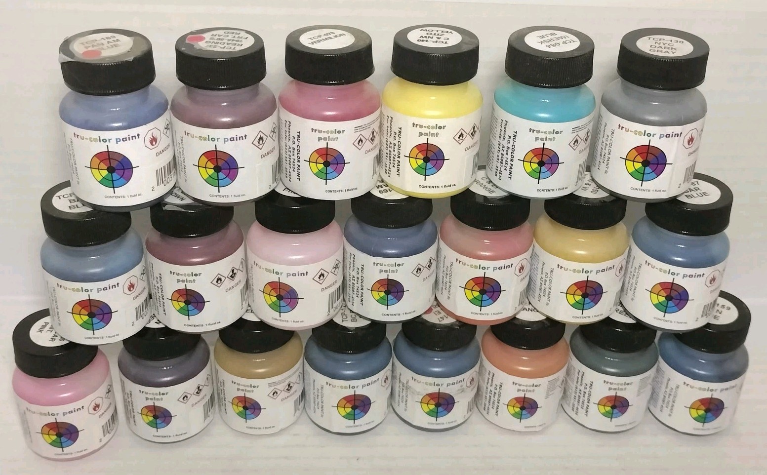 Lot of 21 Random Tru-Color Paint Model Railroad Paints - 21 RANDOM Colors