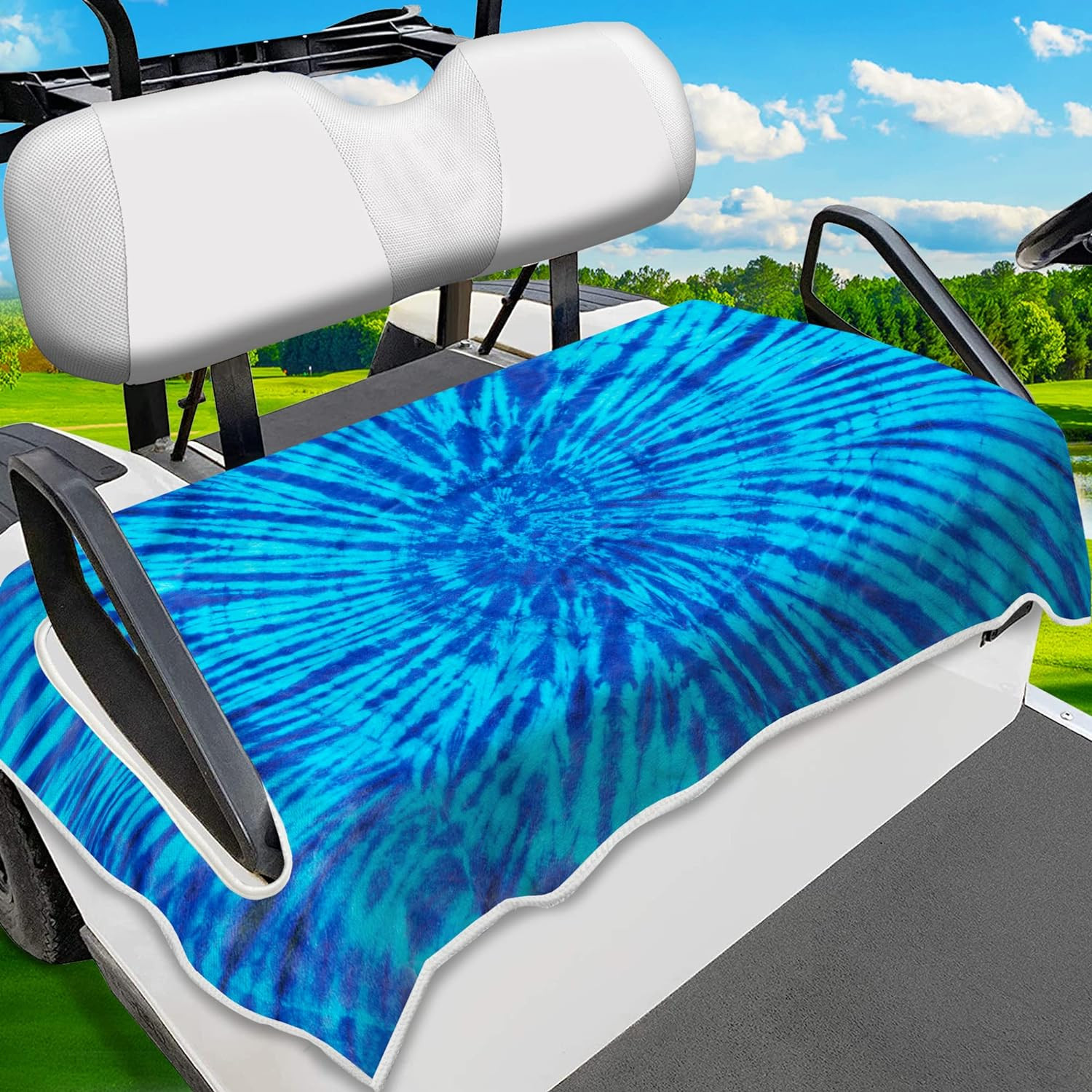 ENYORSE Golf Cart Seat Covers - Ethnic Style Golf Cart Towel Blanket for 2/4 Sea