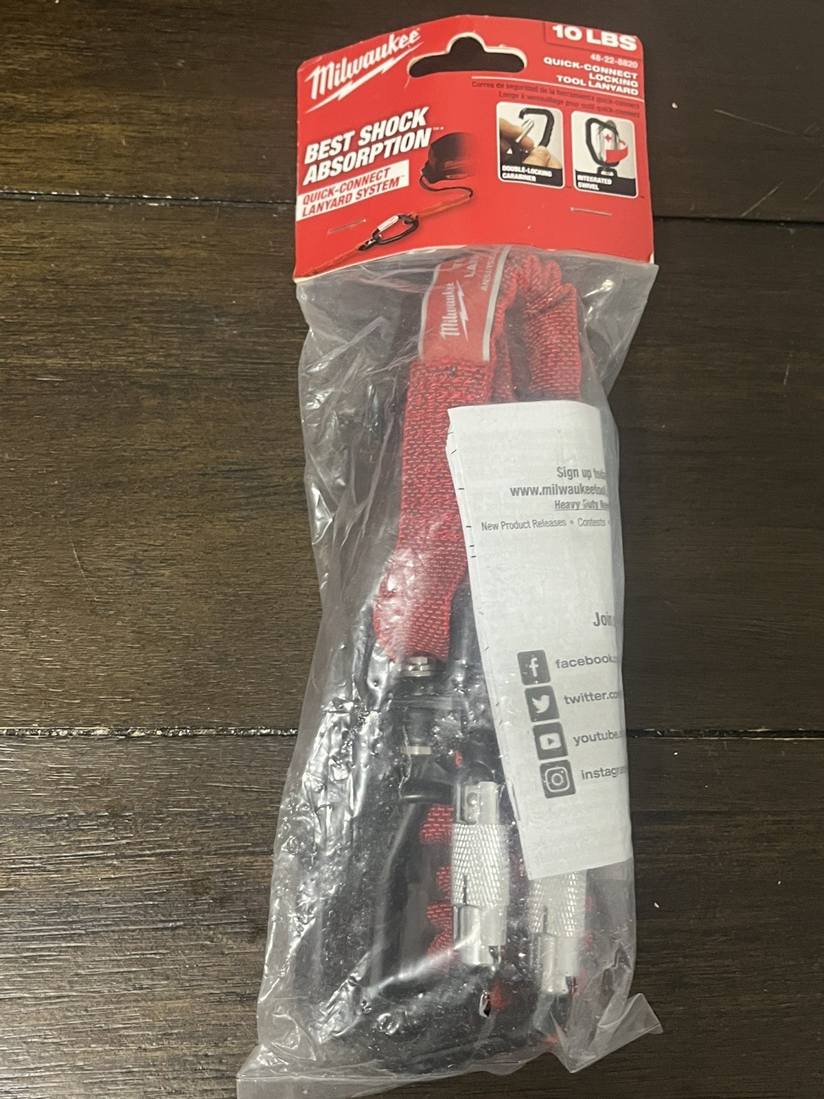 Milwaukee 48-22-8820 10 lb. Quick-Connect Locking Tool Lanyard