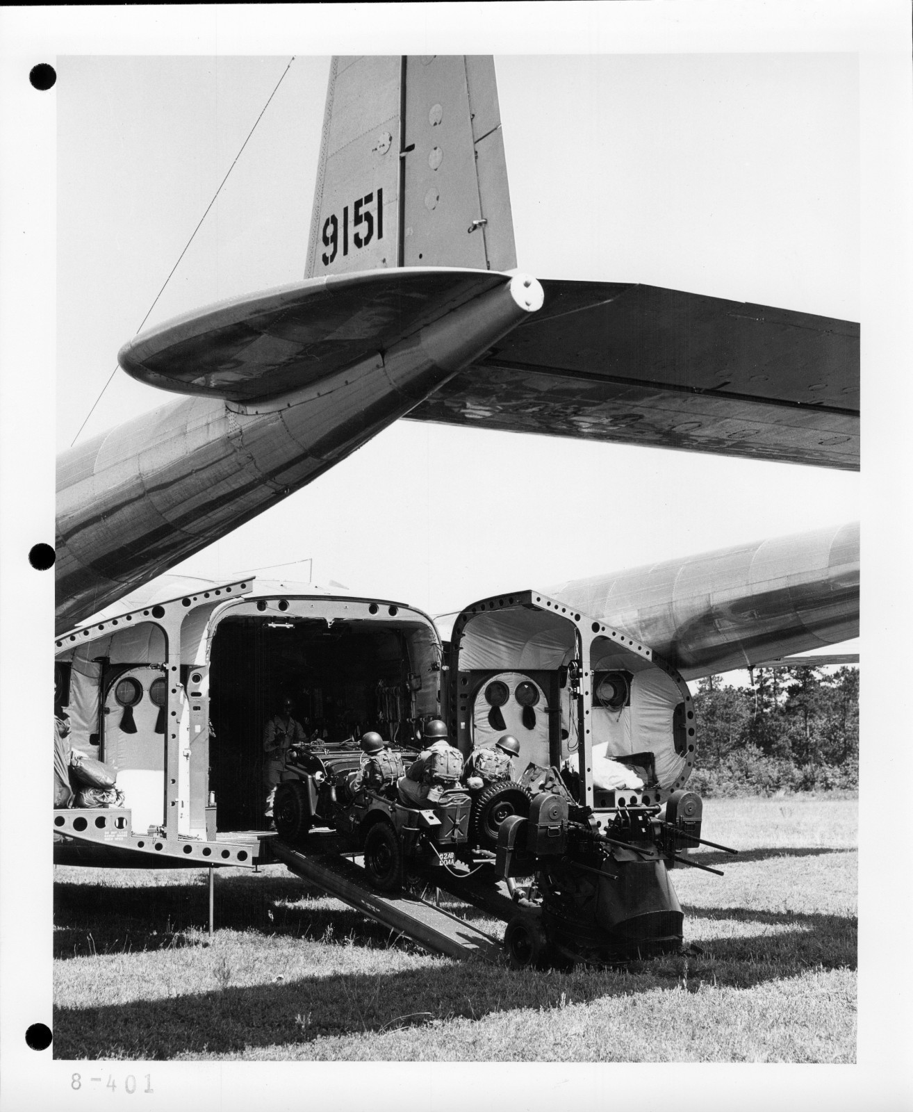 1940s USAAF Fairchild C-119 Packet airplane 82nd Airborne 8x10 photo 82nd truck