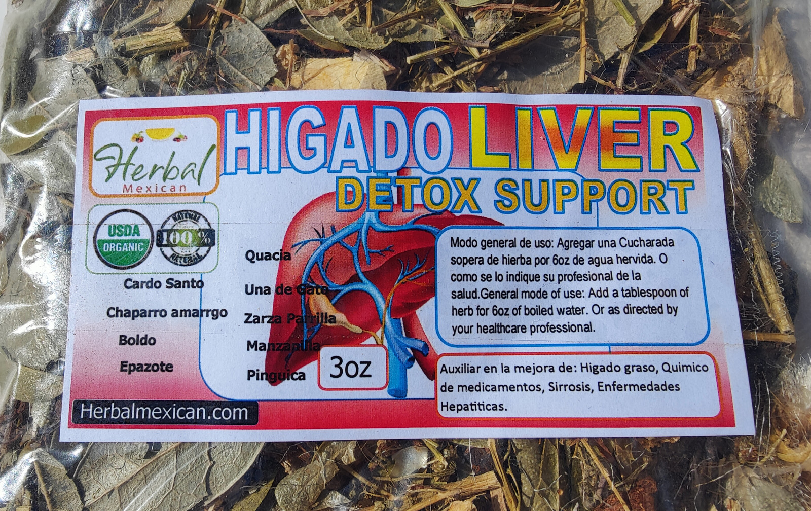 Te Auxiliar Higado Graso fatty liver support natural detox aid tea mexican blend