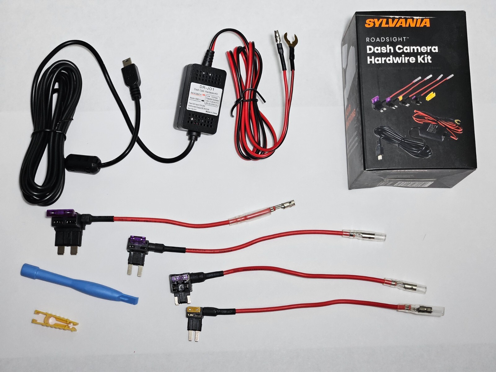 Universal 12ft Dash Camera Cam Hardwire Mini USB Fuse Cable Kit 12V 24V to 5V