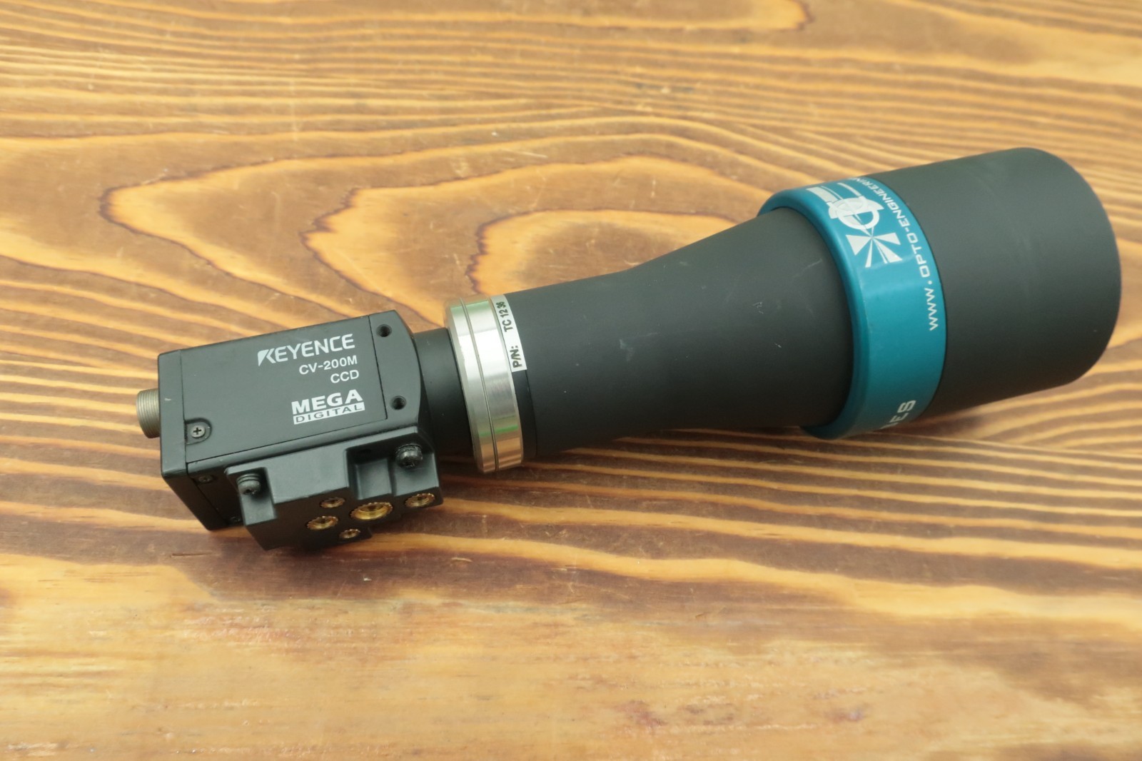 Keyence CV-200M Digital Camera with Opto Engineering TC12036 Bi-Telecentic Lens