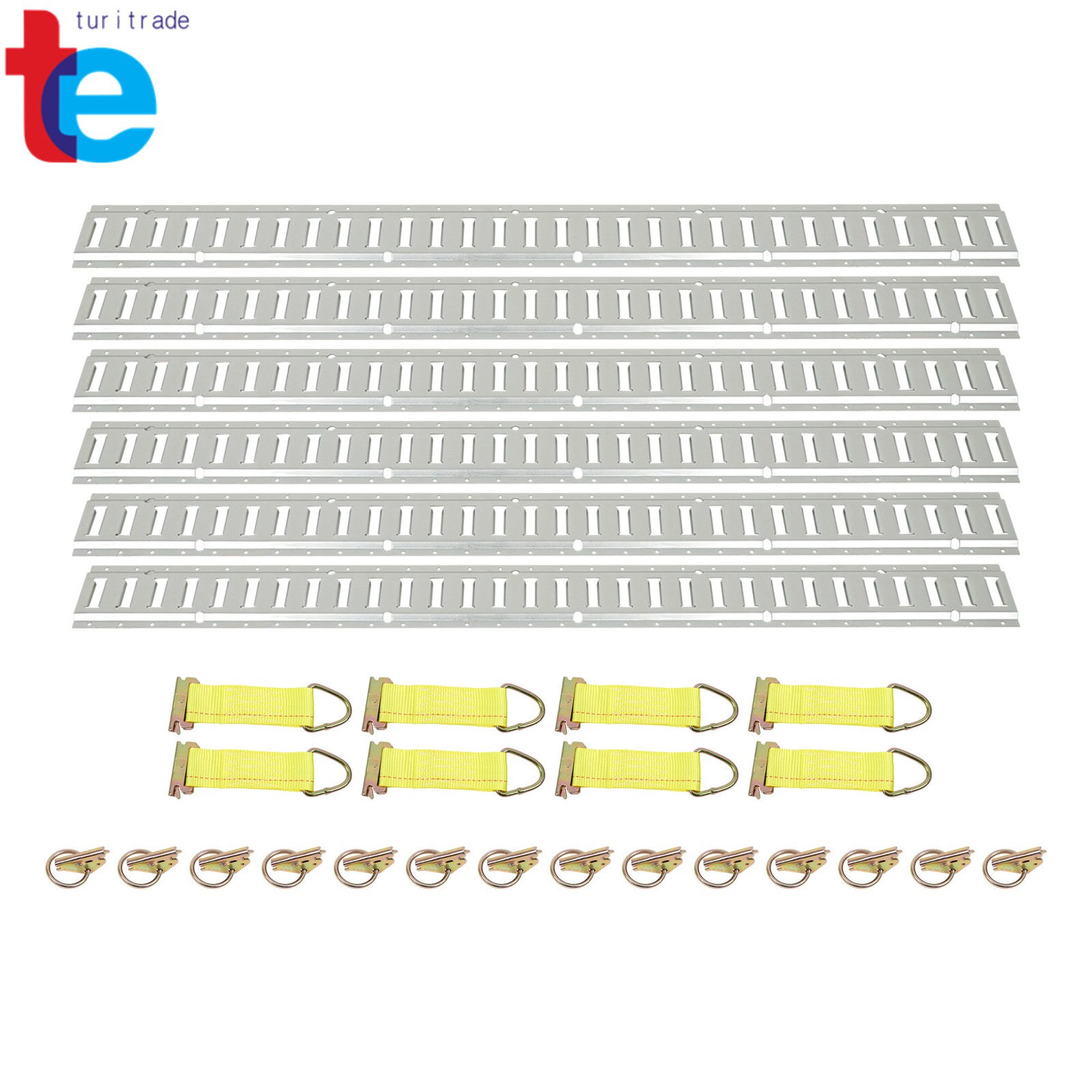 28 Pack 5' E Track Tie Down Rail Kit For Trucks Vans Garages Trailer Tie Down