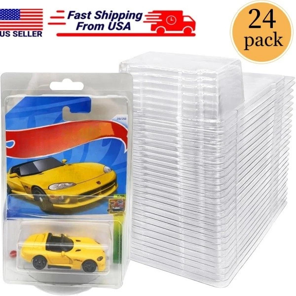 24 Pack Clear Protector Case Plastic Display Fit For Hot Wheels US STOCK