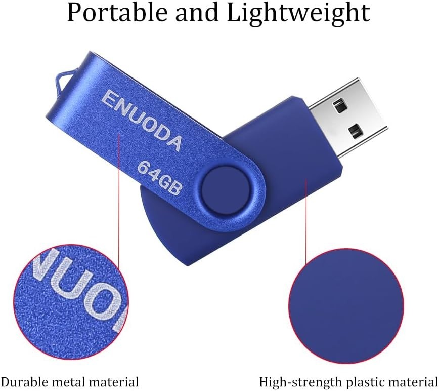 Compact 64GB USB 2.0 Memory Stick with LED Indicator - Perfect for File Backup