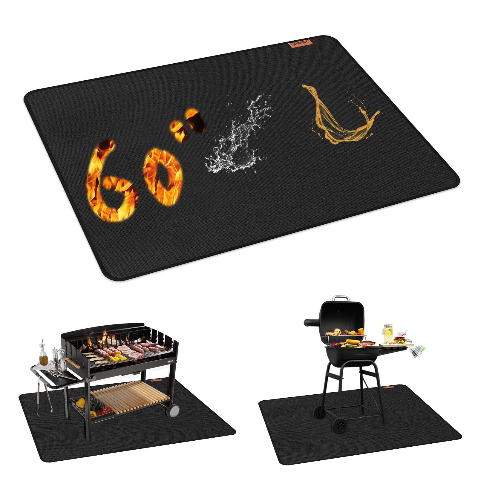 1PCS 60" x 48" Easy to Clean and anti sticking Outdoor Under Grill Barbecue Mat