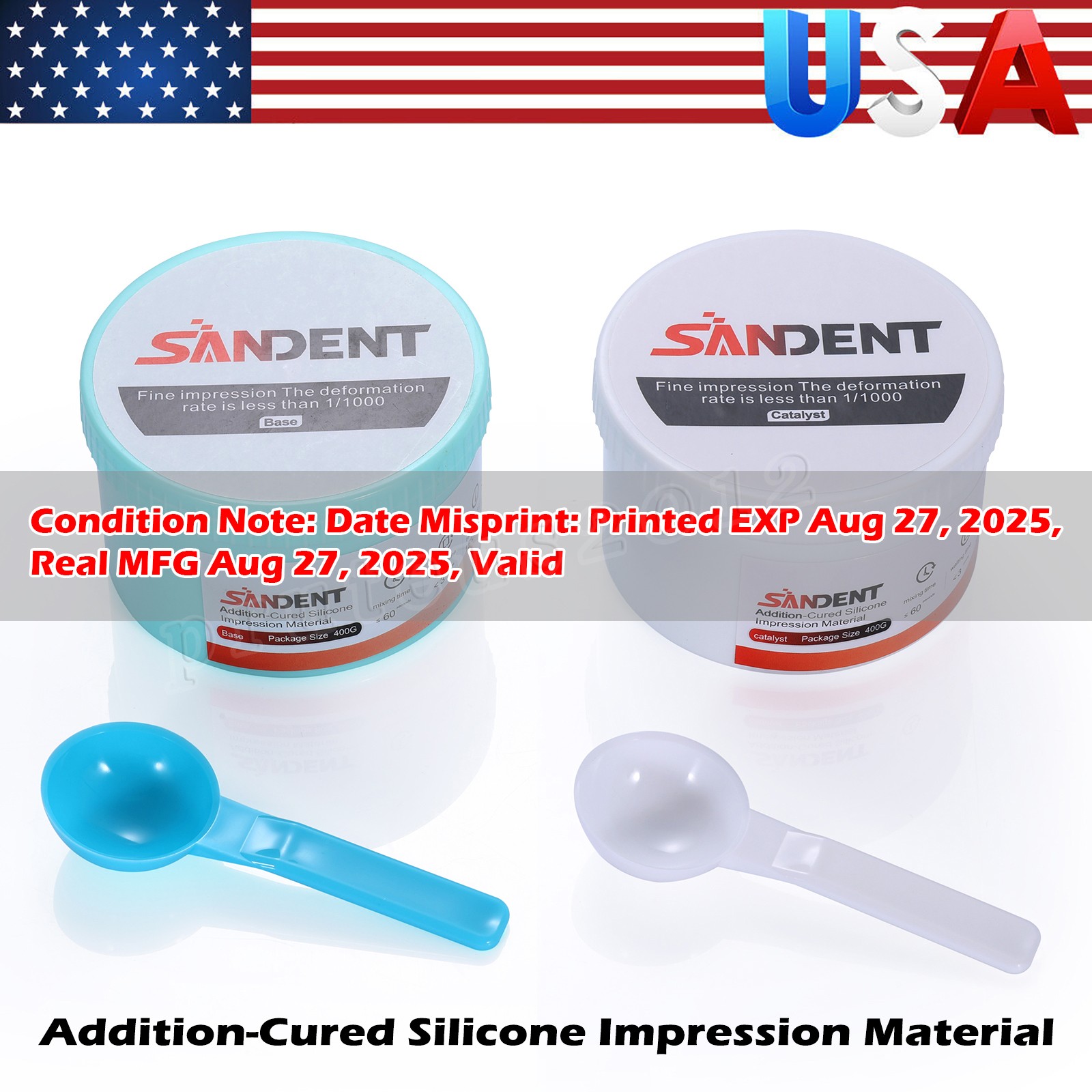 5 Sets Dental Putty PVS VPS Impression Material Base Normal Set 2 x 400g