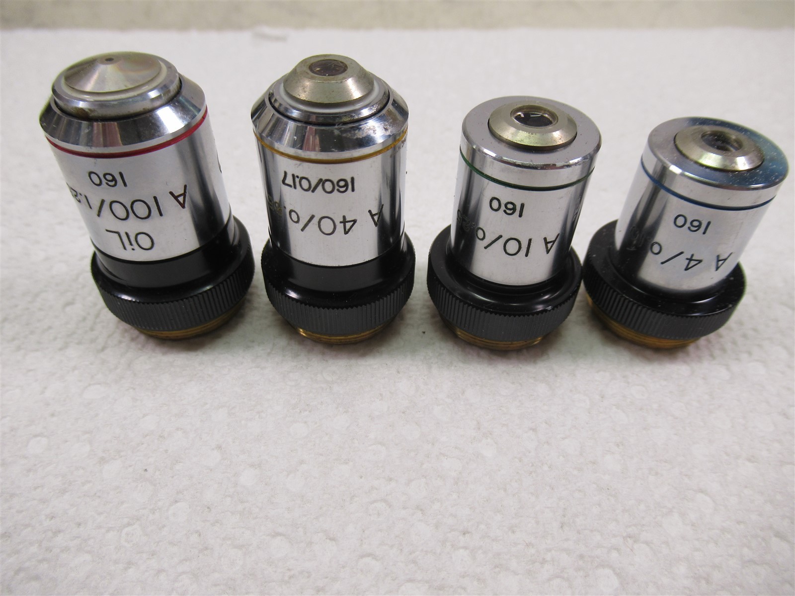 Bausch & Lomb A100x Oil A40x A10x & A4x Microscope Objective Lenses 160mm