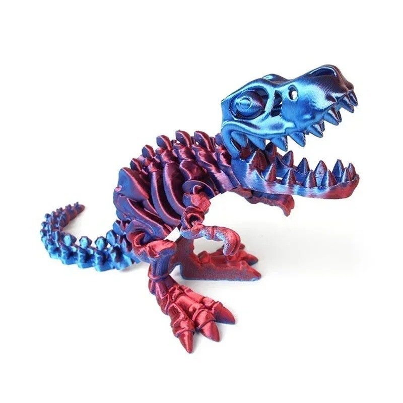 3D Printed Dragon Dinosaur Skeleton Fidget Toy Rotatable T-Rex Model Decoration