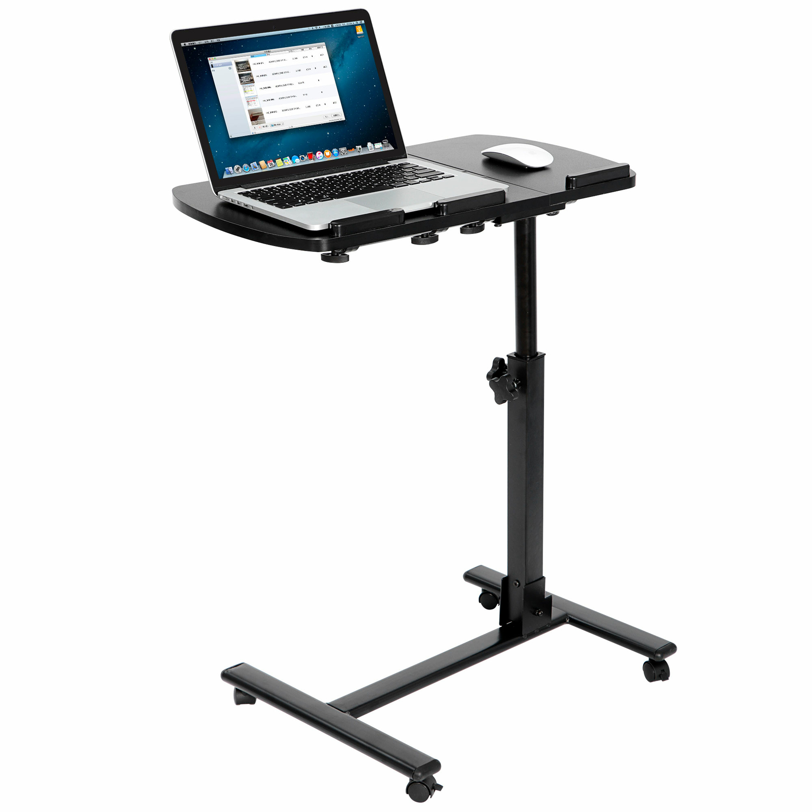 Adjustable Rolling Laptop Desk Cart Over Bed Hospital Table Stand