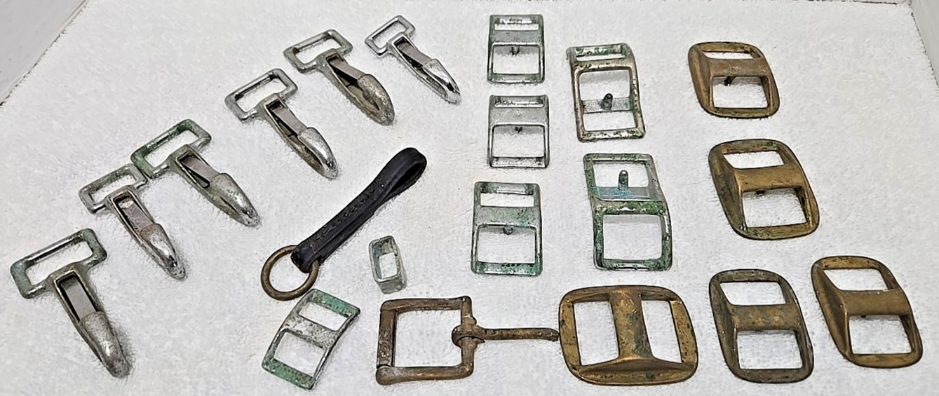 Vintage Horse Hardware Tack Snap Hooks Buckles Lot Brass Steel - VIDEO