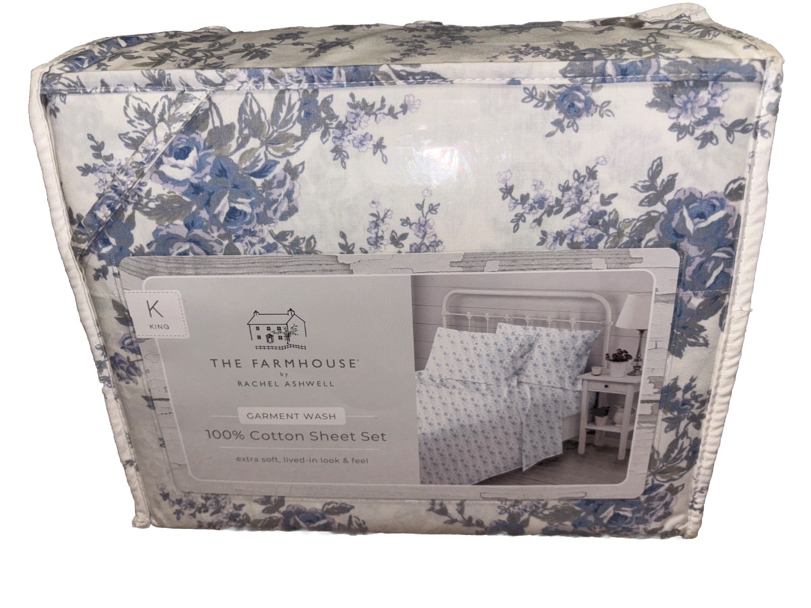 Rachel Ashwell Shabby Chic The Farmhouse  Floral Roses Cotton King Sheet Set