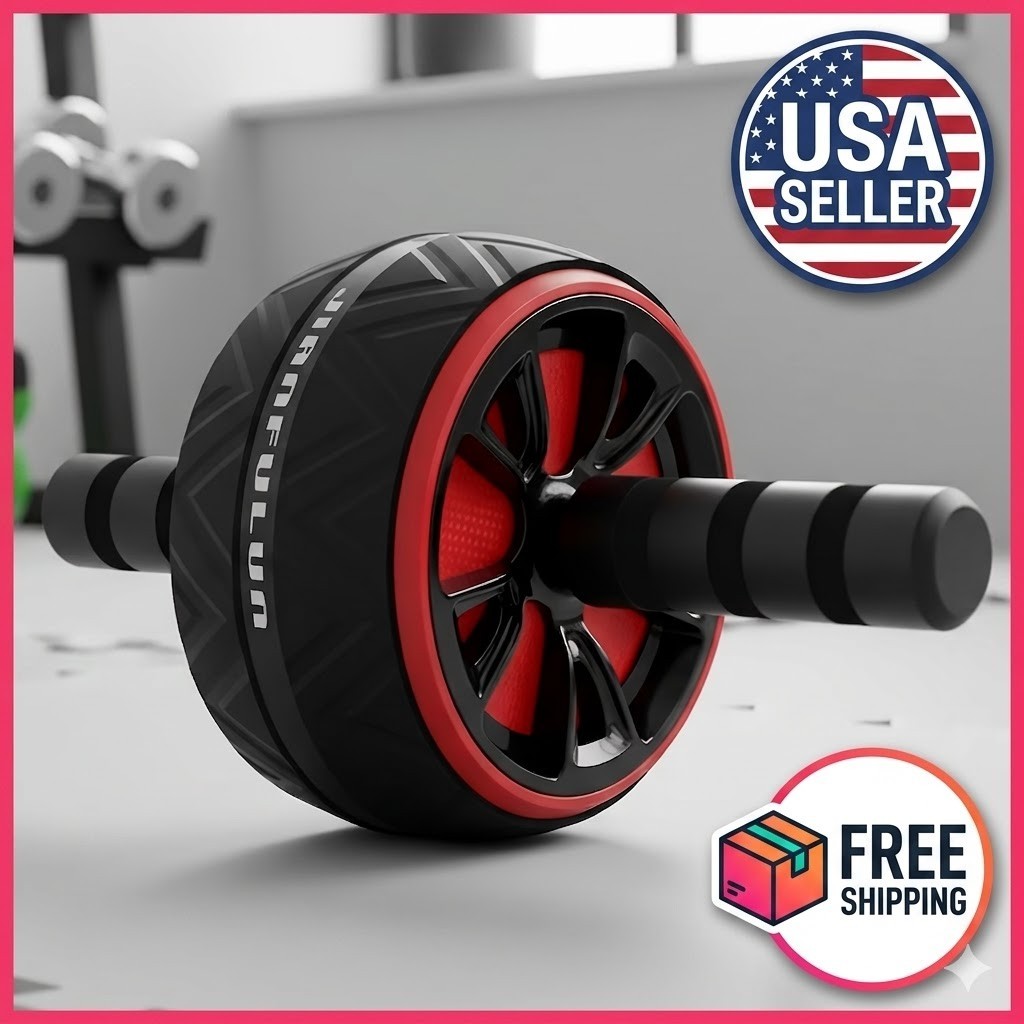 Ab Roller Wheel Core Abdominal Exercise Workout Home Gym Fitness Equipment