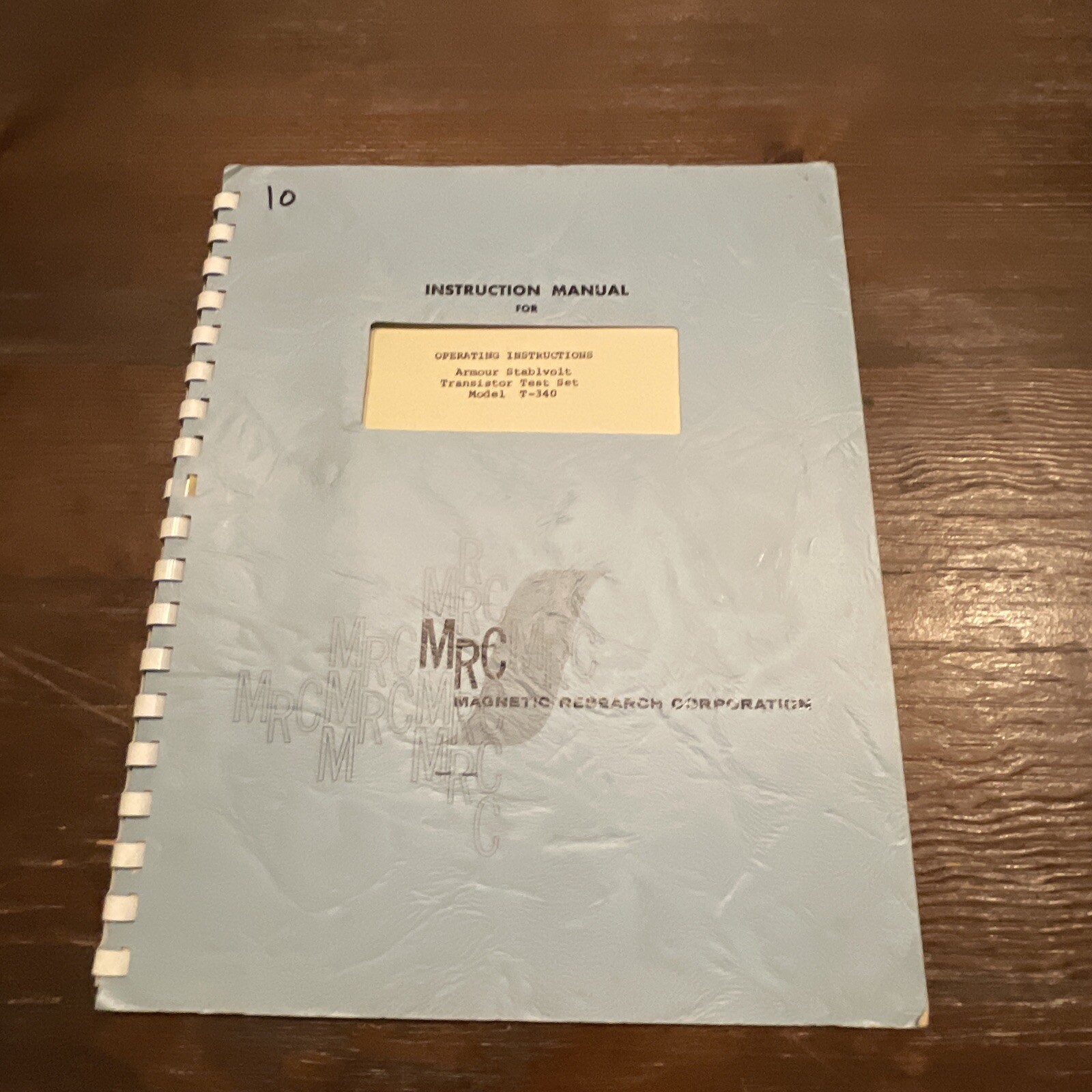 Magnetic Research T-340 Transistor Test Set Operating Instructions