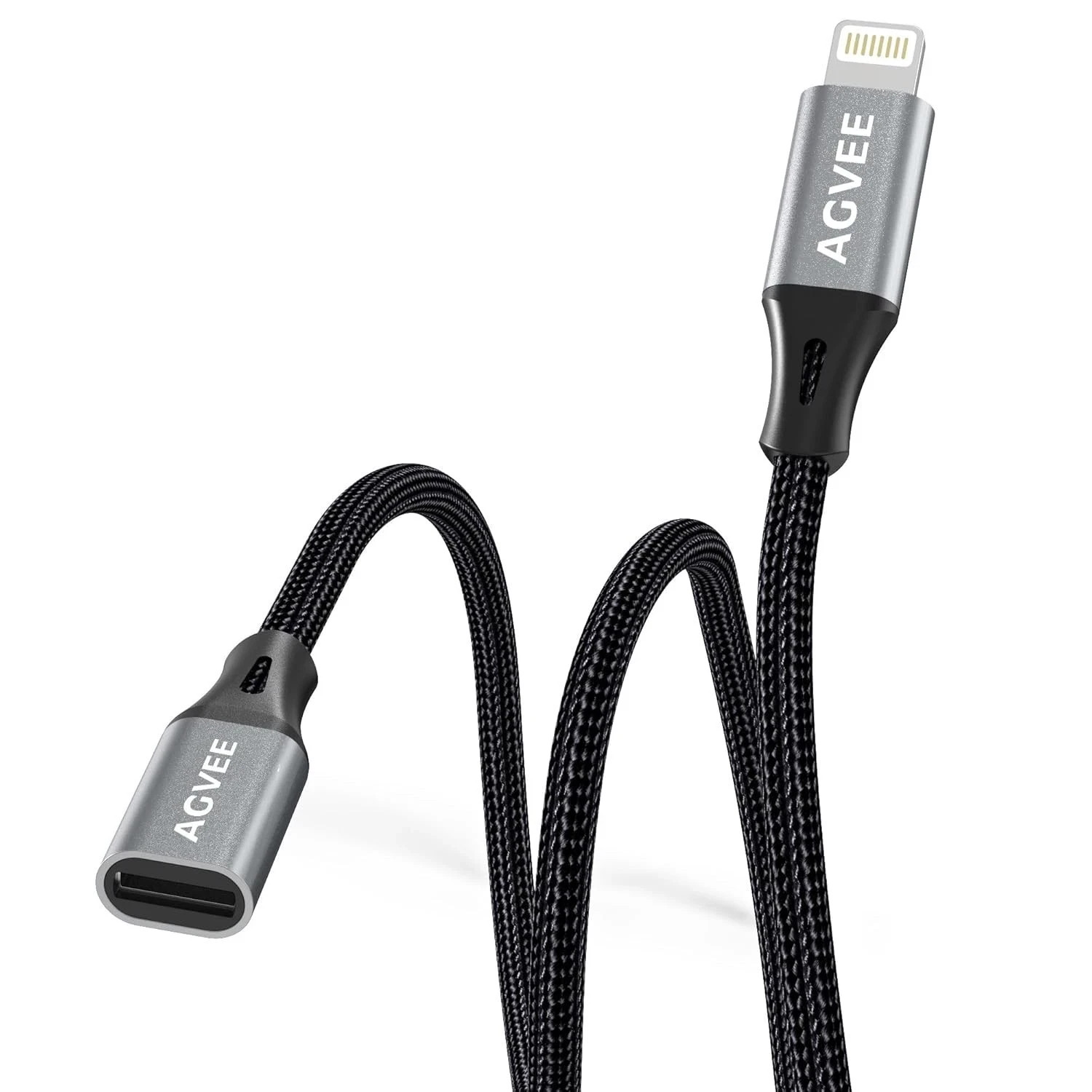 3.3ft Lightning Extension Cable Braided Female to Male Extender