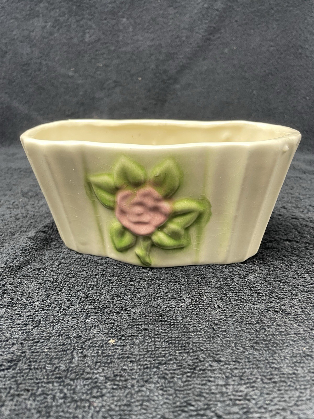 Ceramic Cream Colored Rose Planter