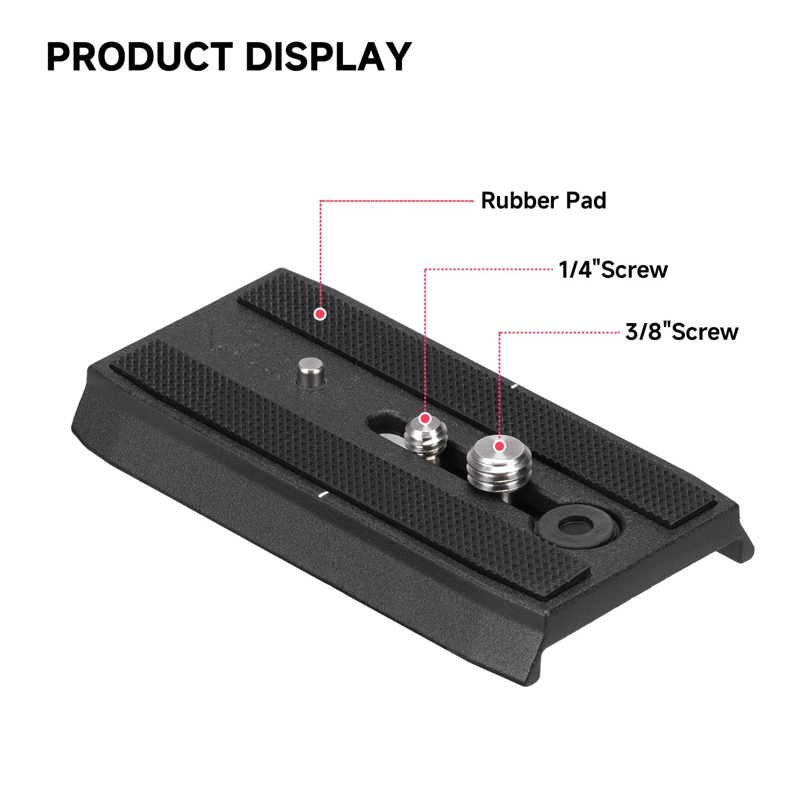 Universal Sliding Quick Release Plate Replacement Camera Mount with 1/4 Inch and