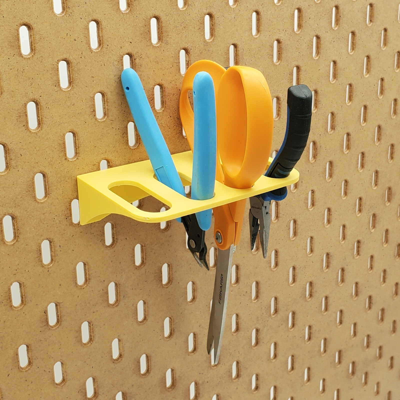Just Hanging, 4 Spot Horizontal Scissor Holder, IKEA SKADIS Pegboard Accessory