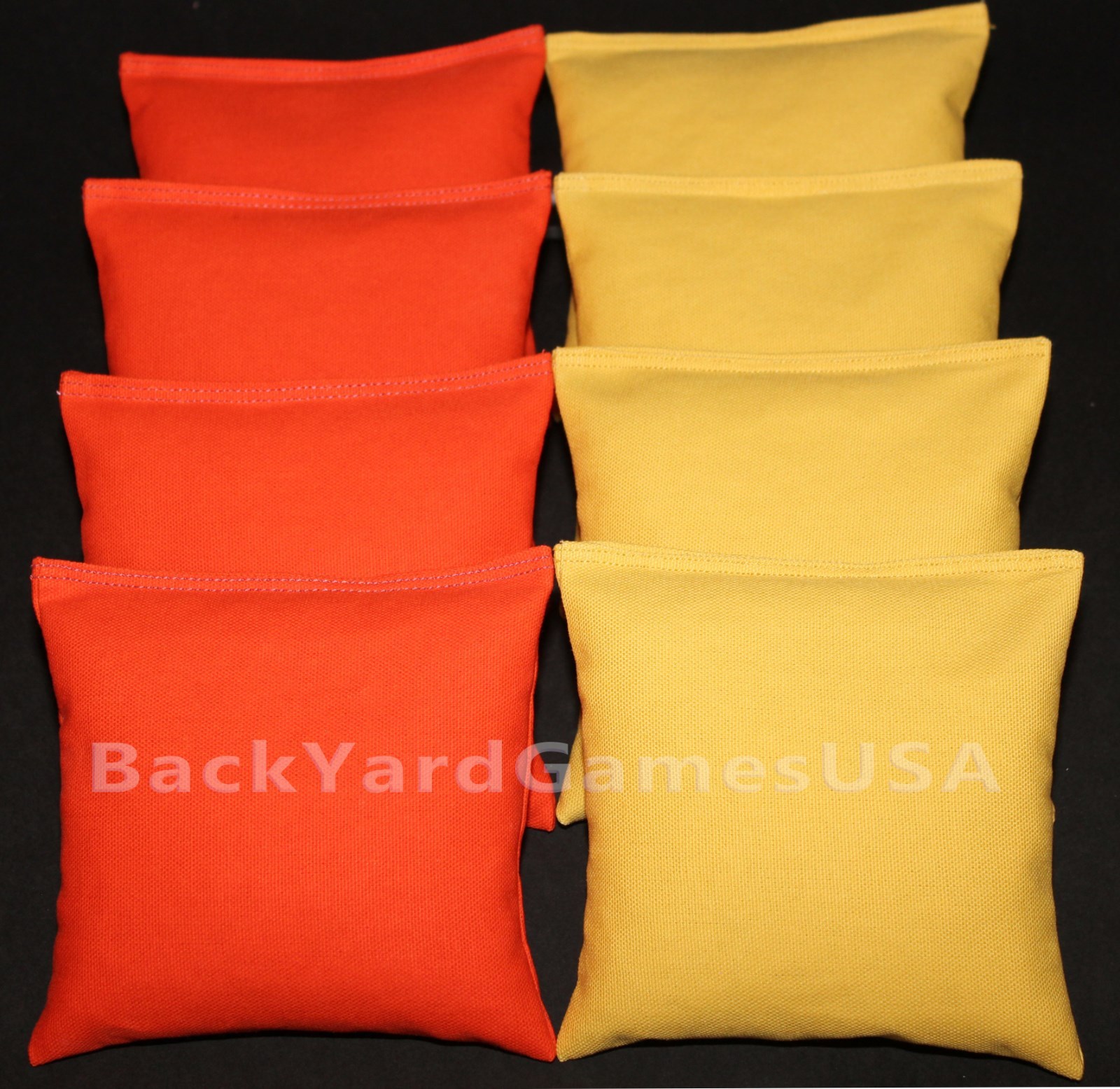 ALL WEATHER CORNHOLE BEAN BAGS Orange & Gold Resin Filled WATERPROOF