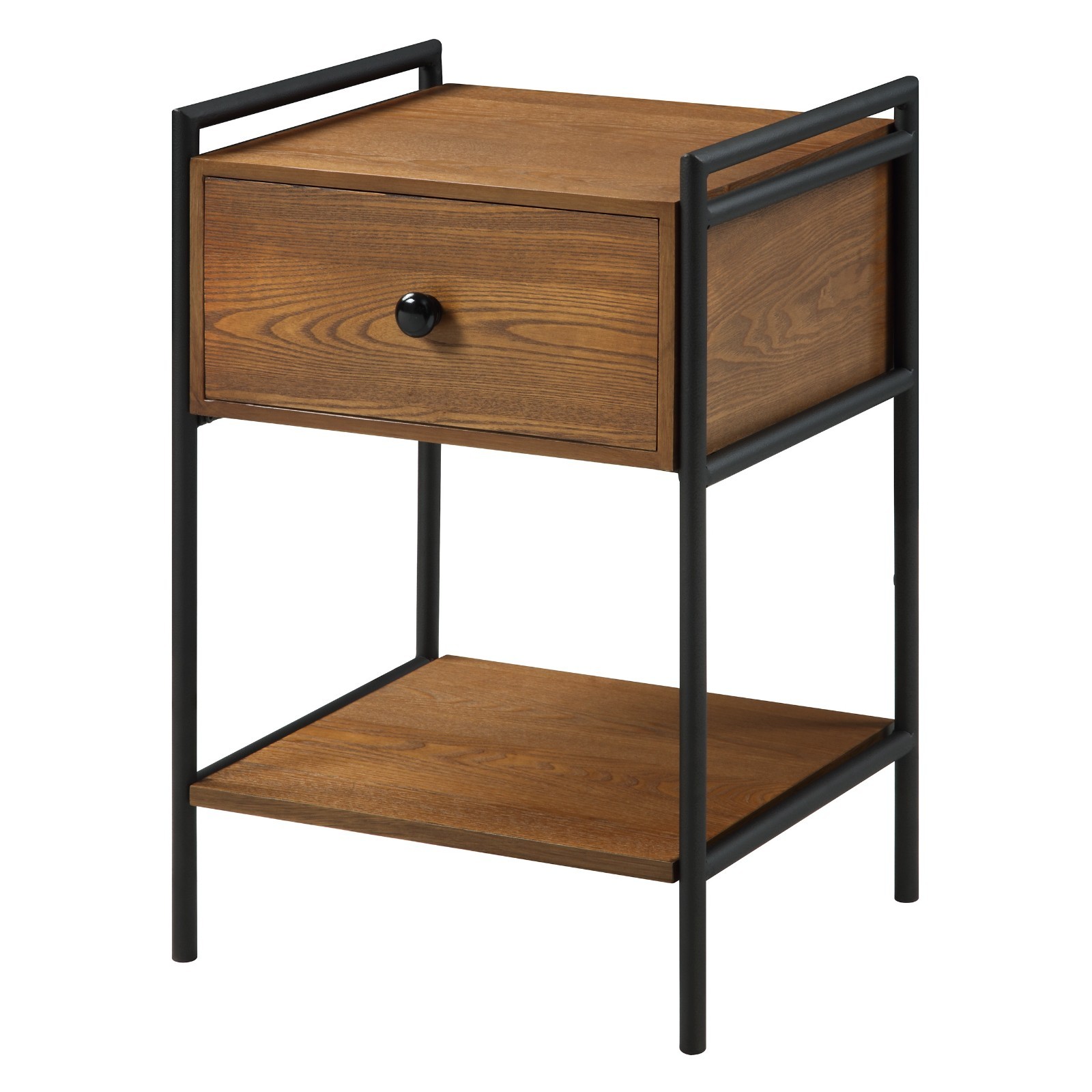 Azalea Park Walnut Wood 1 Drawer Side Table