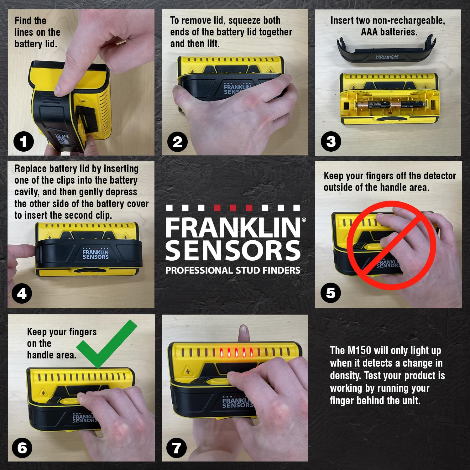Prosensor M150/X990 Stud Finder with Live Wire Detection | 9-Sensor Wall Scanner