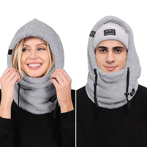Balaclava Winter Ski Mask for Men and Women Cold Weather Fleece Medium Grey