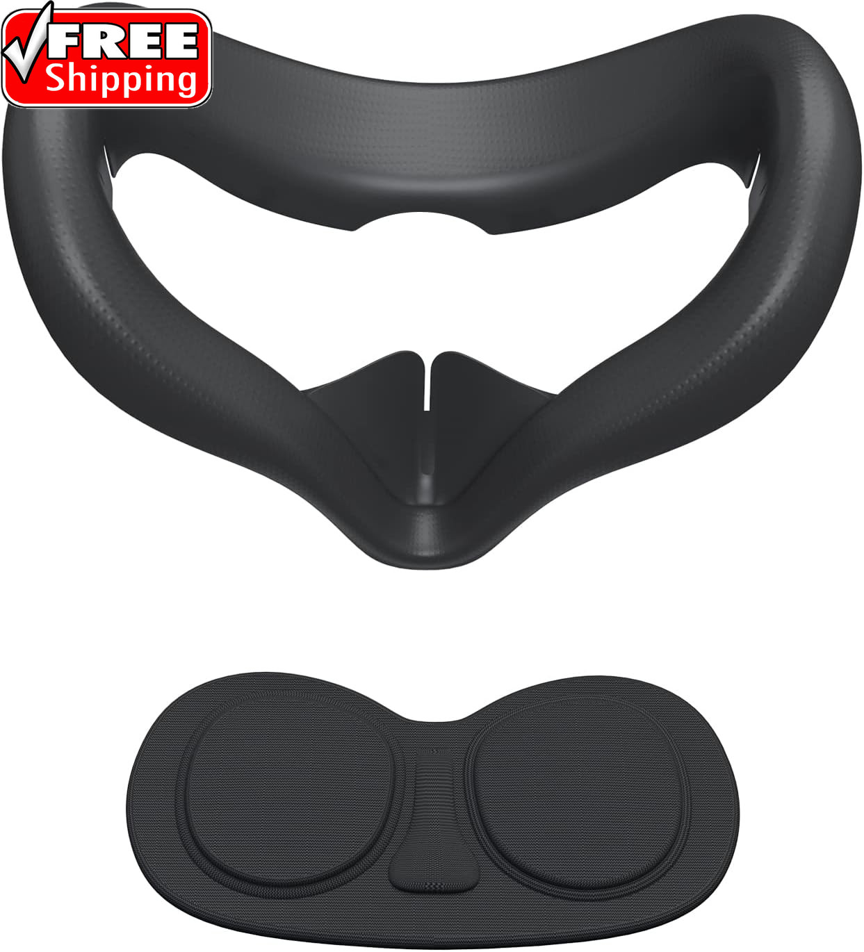Silicone Face Cover Pad for Oculus/Meta Quest 2 with Lens Protector, Anti-Light