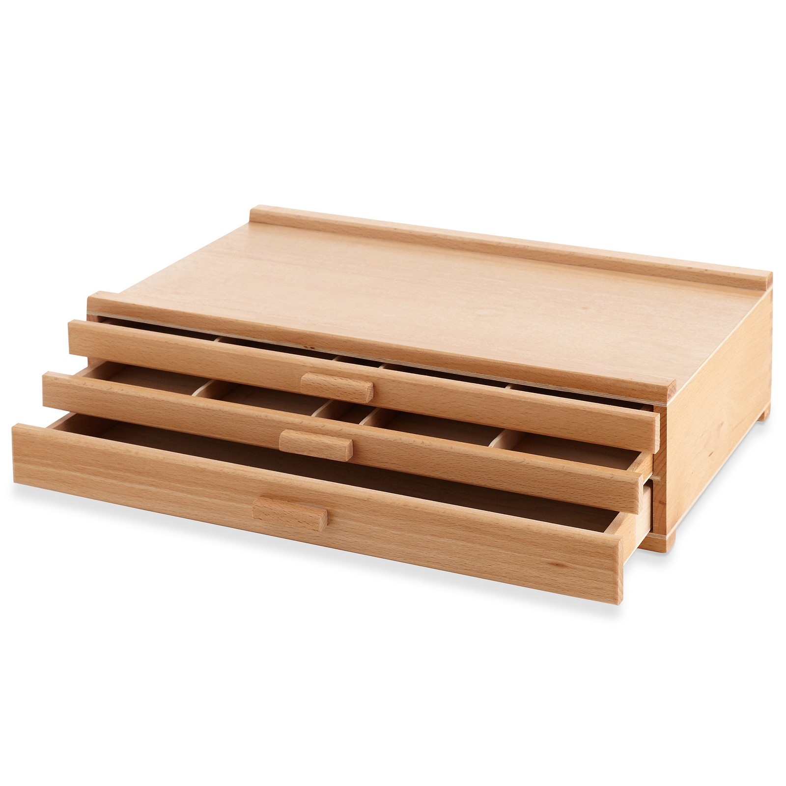 3-Drawer Wooden Storage Box for Art Pastels, Pencils, Brushes and Tools