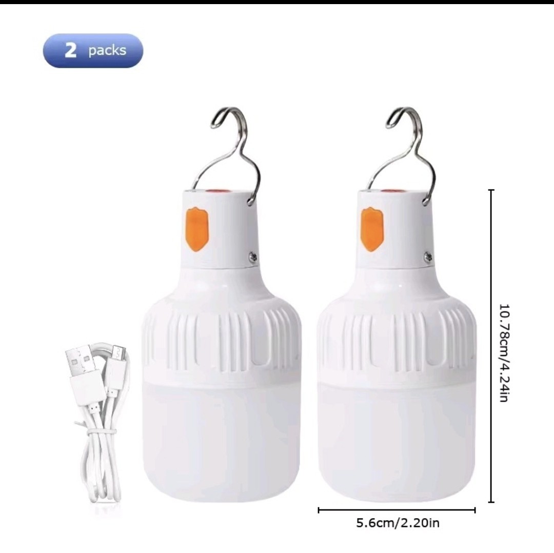 Set of 2 20W LED Camping White Light Outdoor USB Charging Lamps (Foreign Shipping