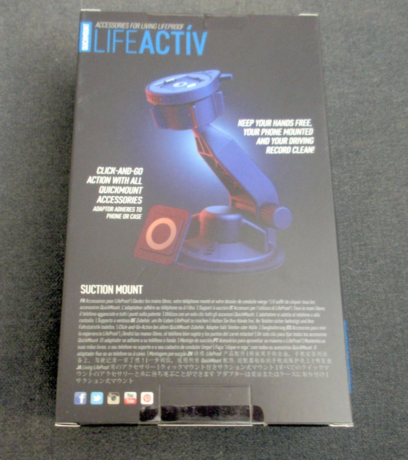 LifeProof Lifeactiv Quickmount Suction Mount - iPhone - Sports Outdoors ATV Car