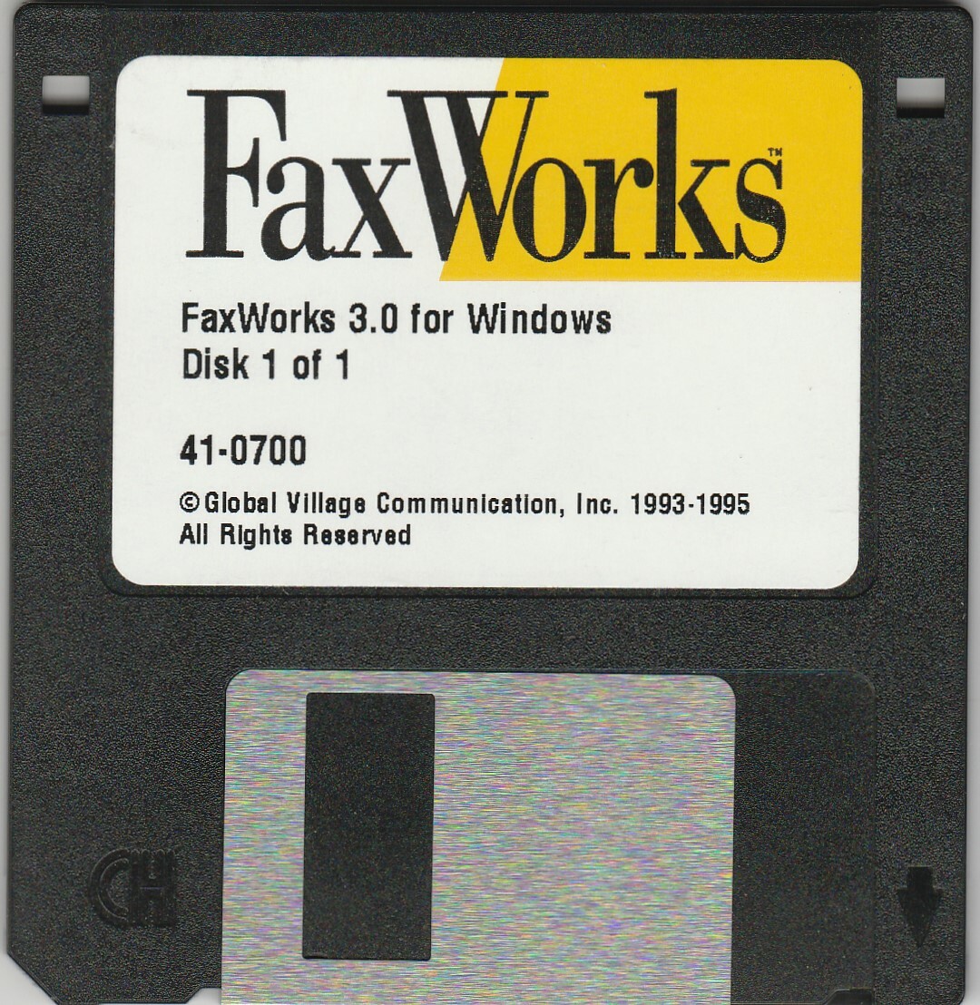 FaxWorks 3.0 for Windows by Global Village ~ 3.5" disk 1995