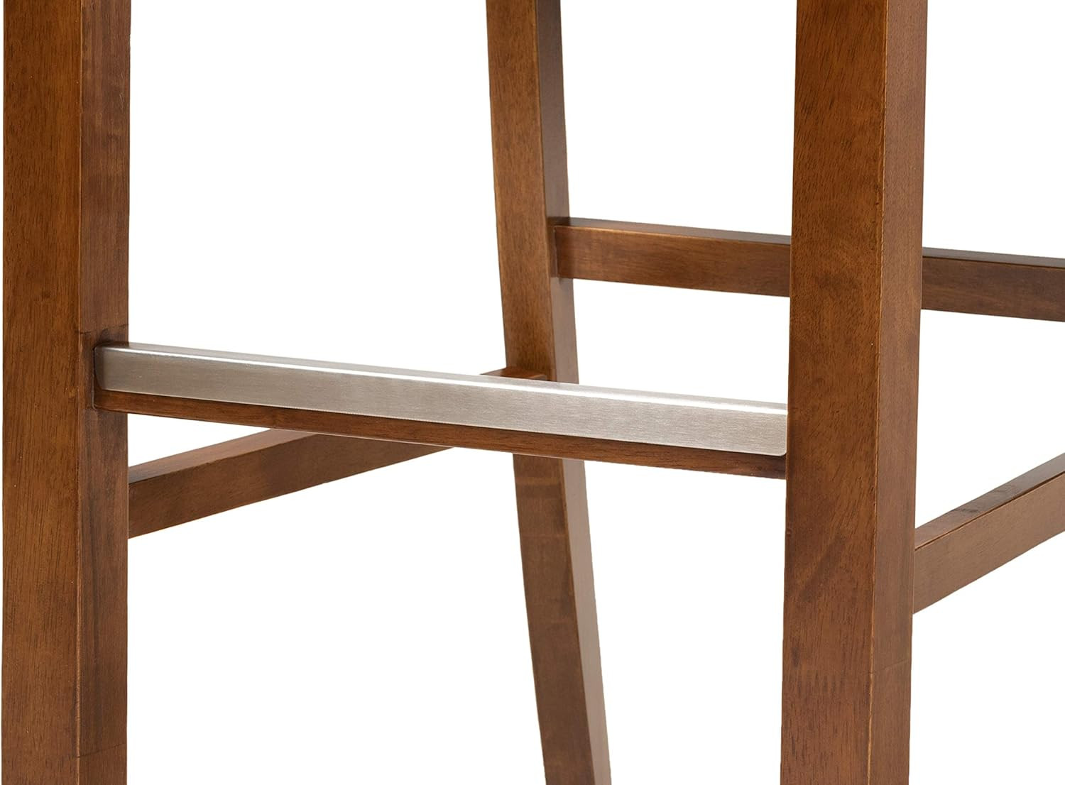 Calista Grey Fabric Bar Stool Set with Walnut Finish - 2 Stylish Pieces