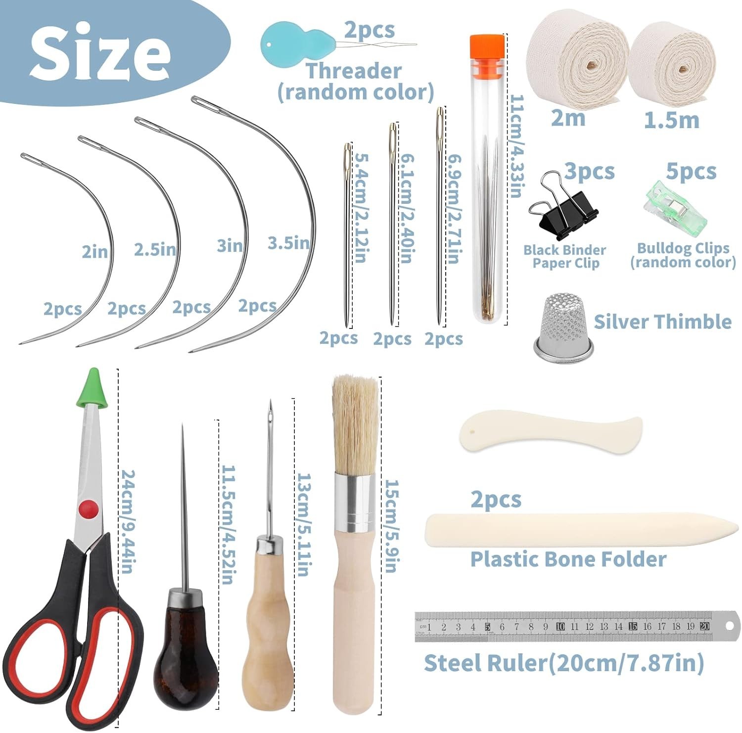 41 Pcs Book Binding Kits 3 Pcs Bone Folder Paper Creaser Paper Folding Tool B...