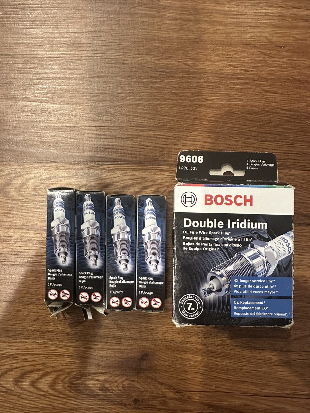 Bosch 9606 OE Fine Wire Double Iridium Spark Plug - Pack of 4