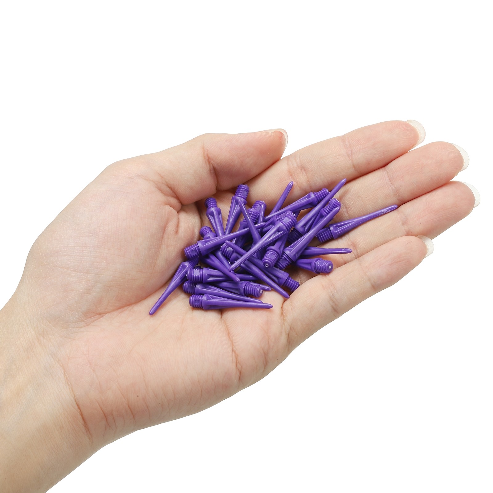 Plastic Dart Tips 2BA Thread Soft Dart Tips Plastic Tip Purple, 60Pcs