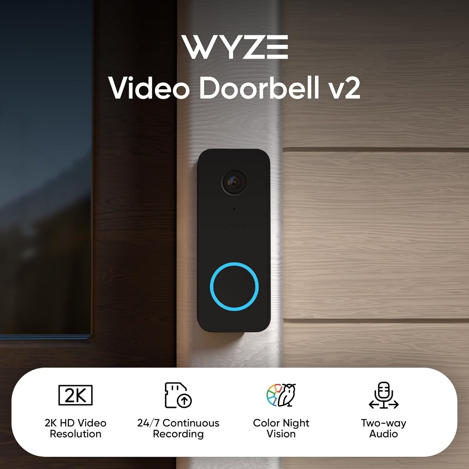 Wired Doorbell Camera v2 with Alexa & Google Assistant