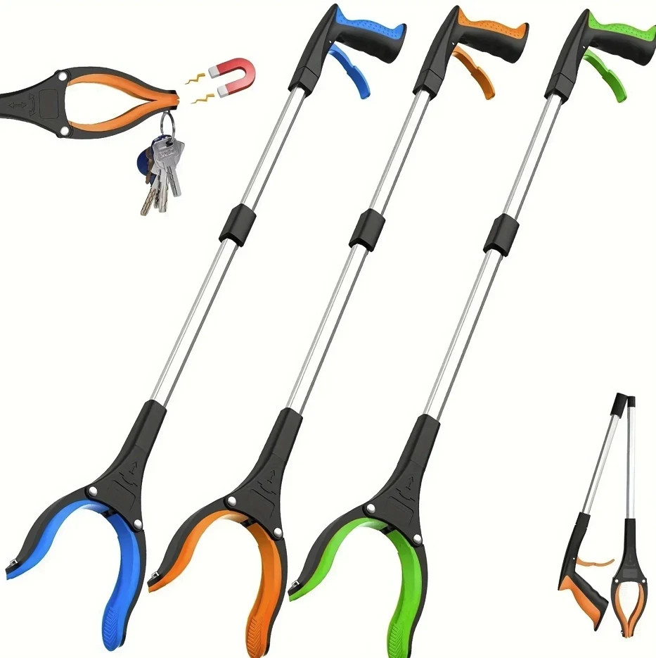 1pc 32in Garbage Picker Gripper 360° Rotating Heavy Duty Tool