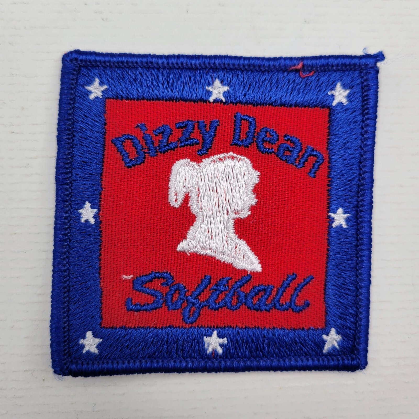 Vintage Dizzy Dean Softball Embroidered Patch - 2.5": Square