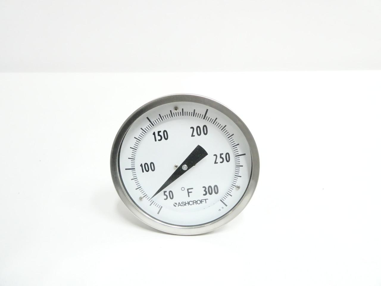 Ashcroft 50EI60E040 50/300F Bimetal Thermometer 5in 4in 50-300f 1/2in Npt