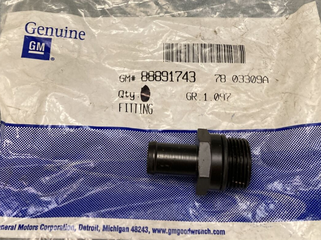 NEW GENUINE GM 88891743 FITTING ENGINE COOLANT 1990-1995