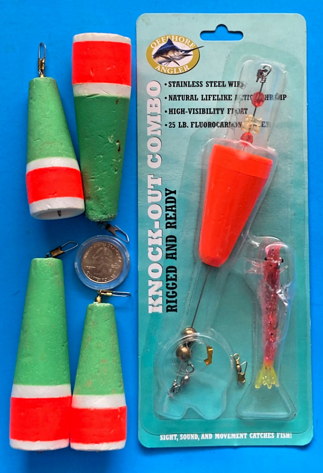 5 LOT BIG FOAM FISHING FLOATS BOBBERS OFF SHORE GAME FISH SALT WATER SHRIMP RIG
