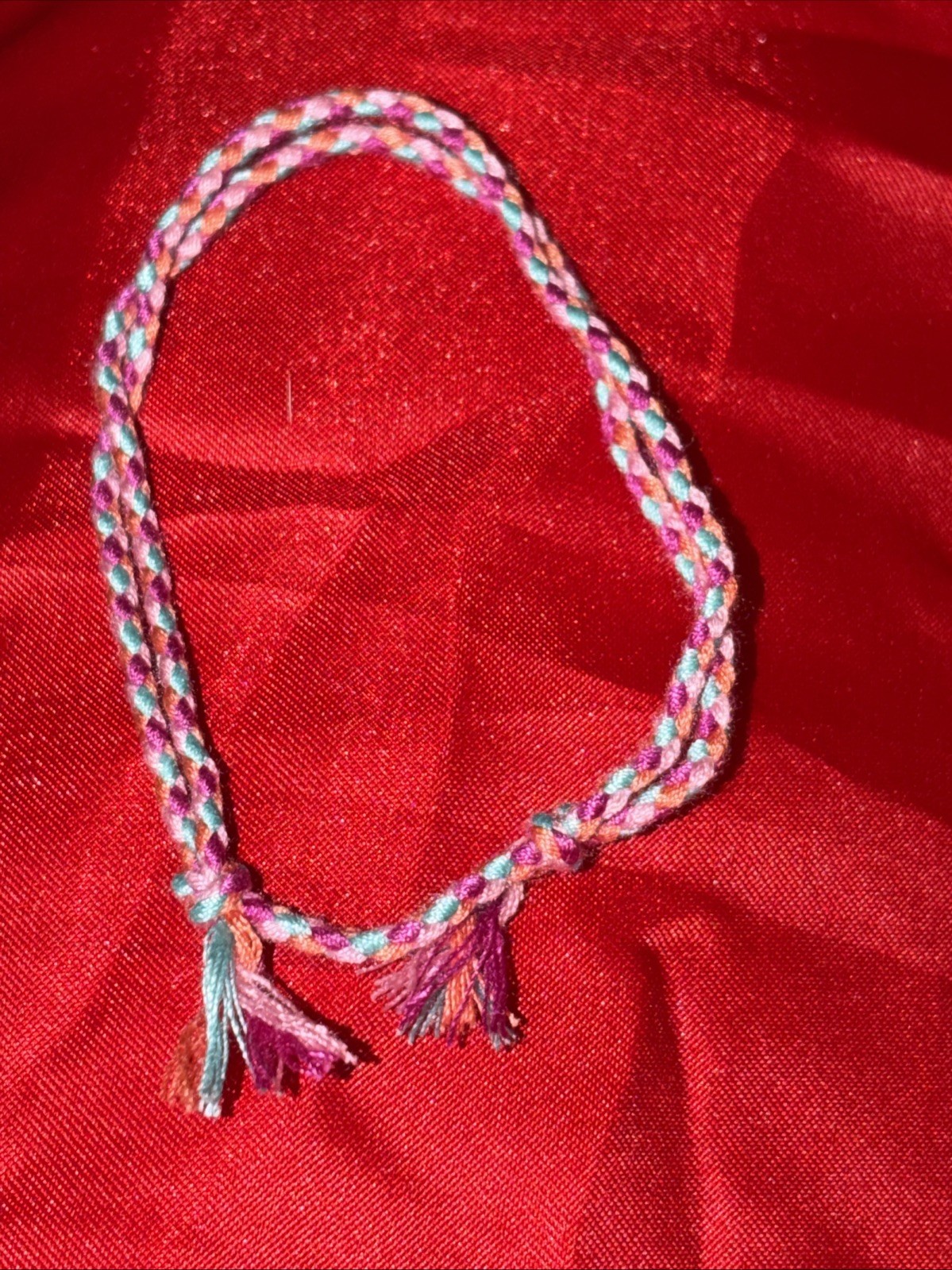 NEW BOHO BRAID THREAD FRIENDSHIP BRACELET KNOT AQUA PINK MAROON PEACH NIP ADJUST