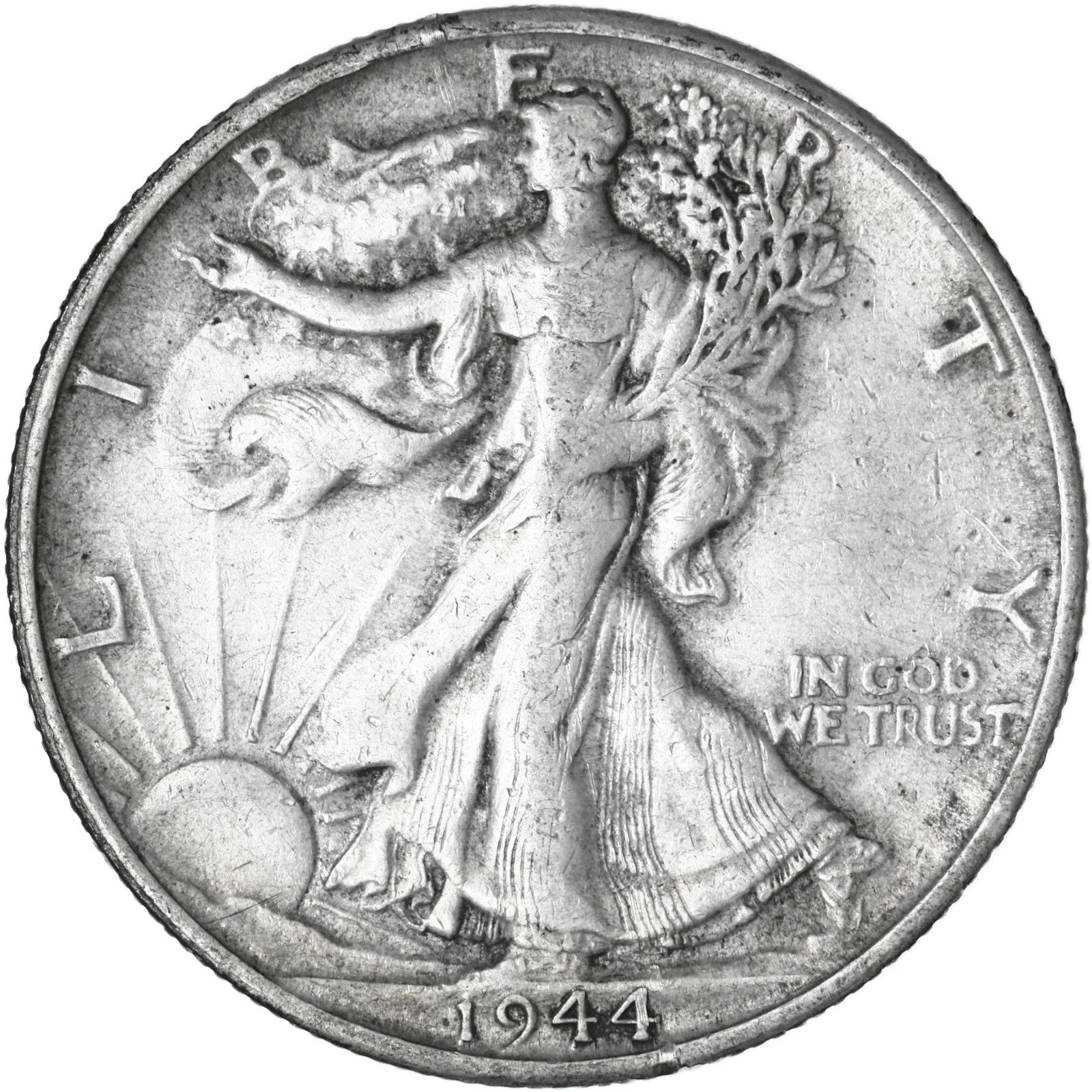 1944 S Walking Liberty Half Dollar Very Fine 90% Silver