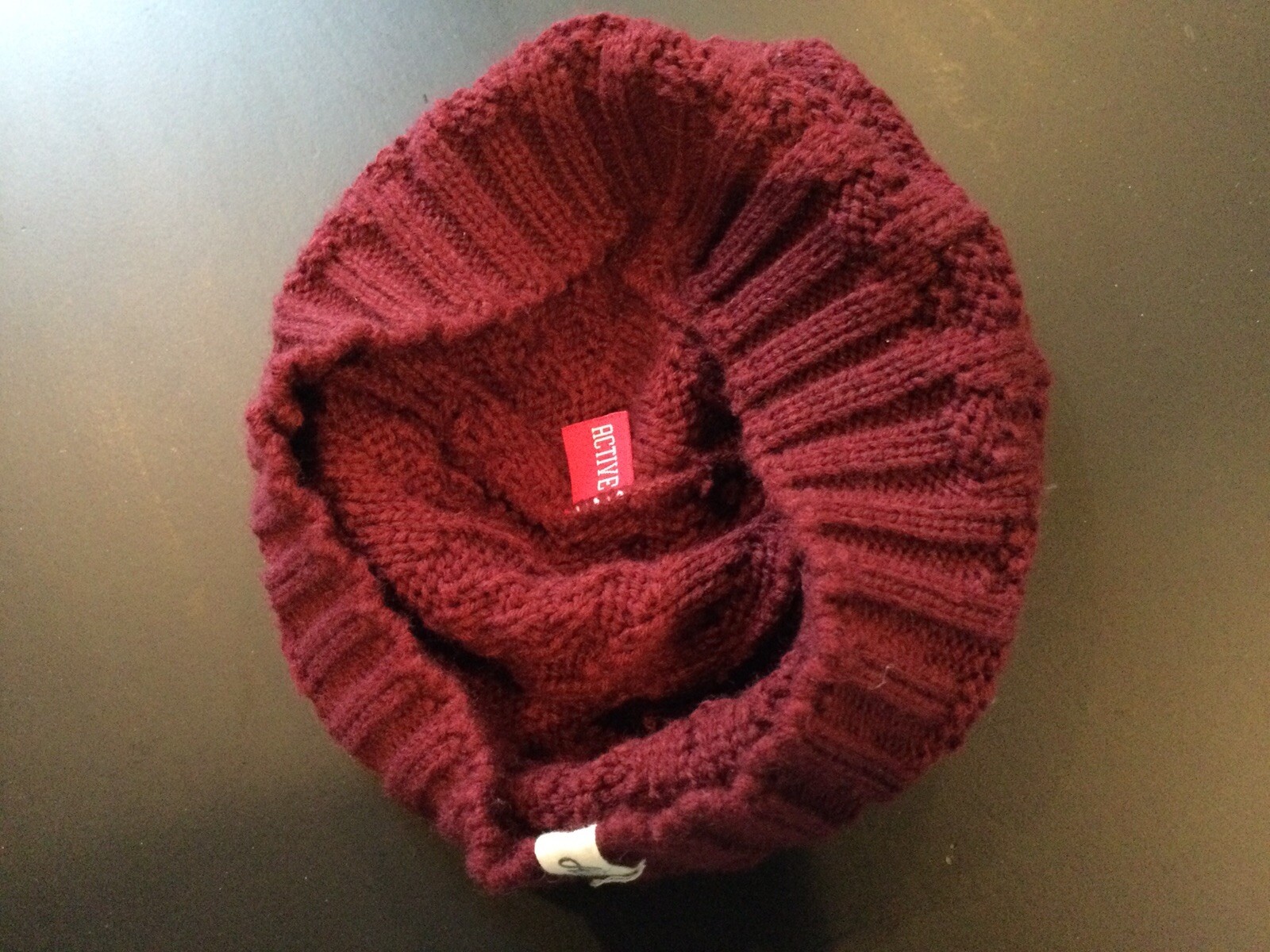 Active Wine Soft Cable Knit Outdoor Beanie Hat One Size Unisex