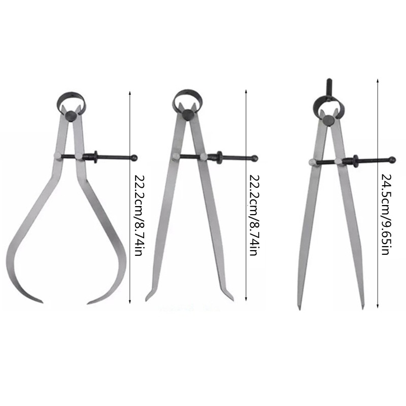 Spring Inside Outside Divider Caliper Set Measures 8 inch Machinist Tools 3-pack