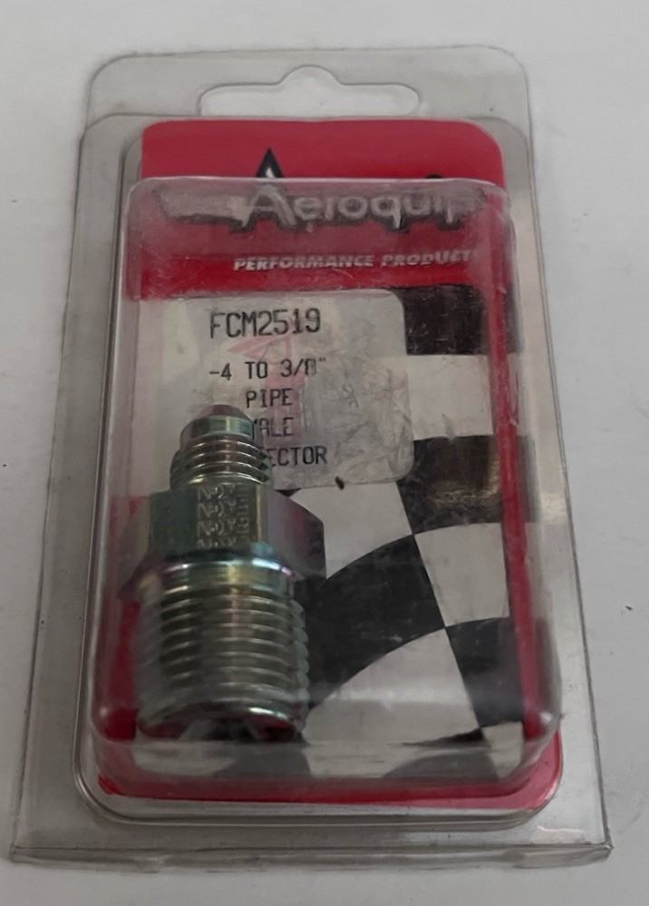 AEROQUIP #FCM2519 FITTING STEEL -4 AN TO 3/8 NPT STRAIGHT ADAPTER WPS