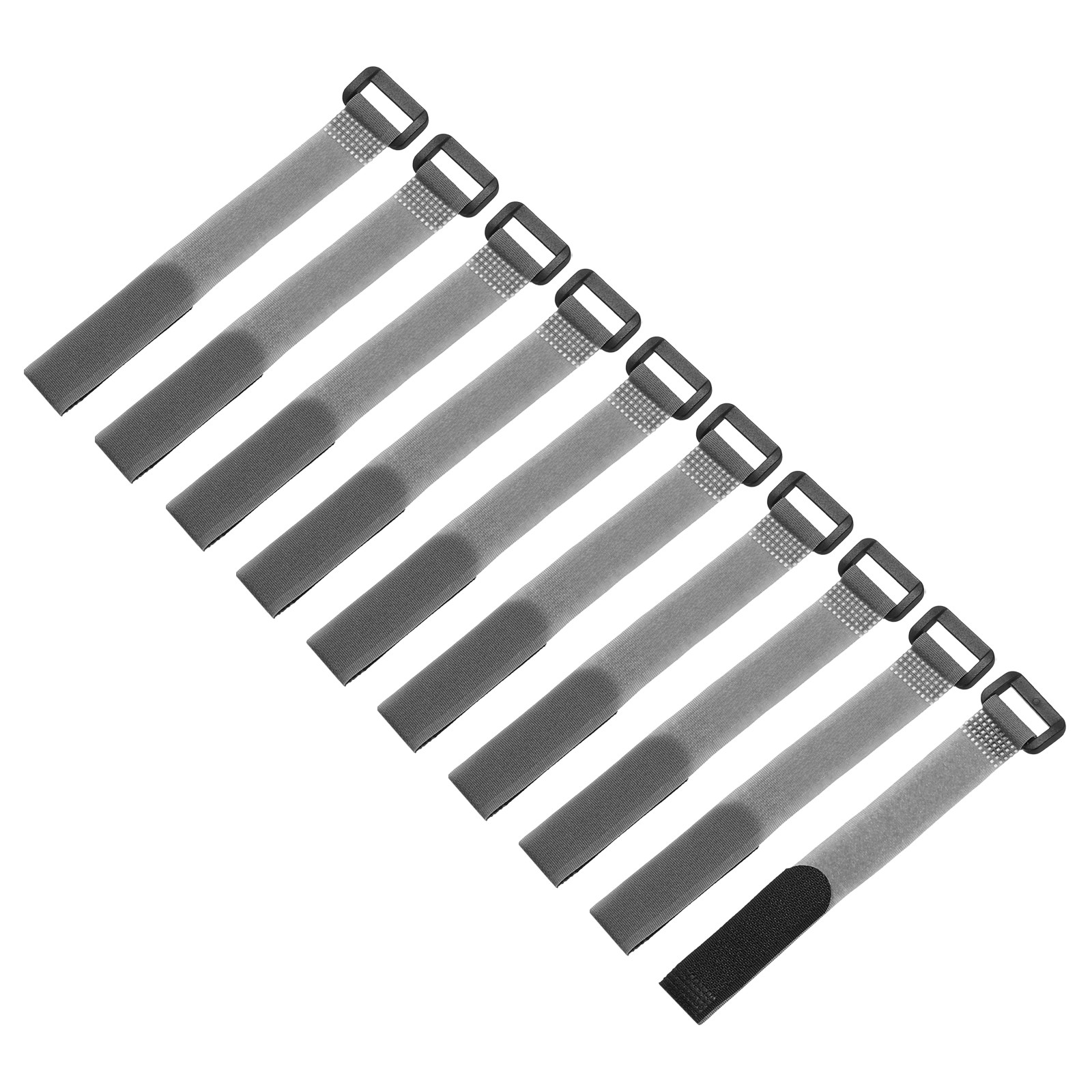 10 Pcs Battery Tie Down Straps, 0.8" x 8" Grey Nylon Hold Down Hook Loop Strap